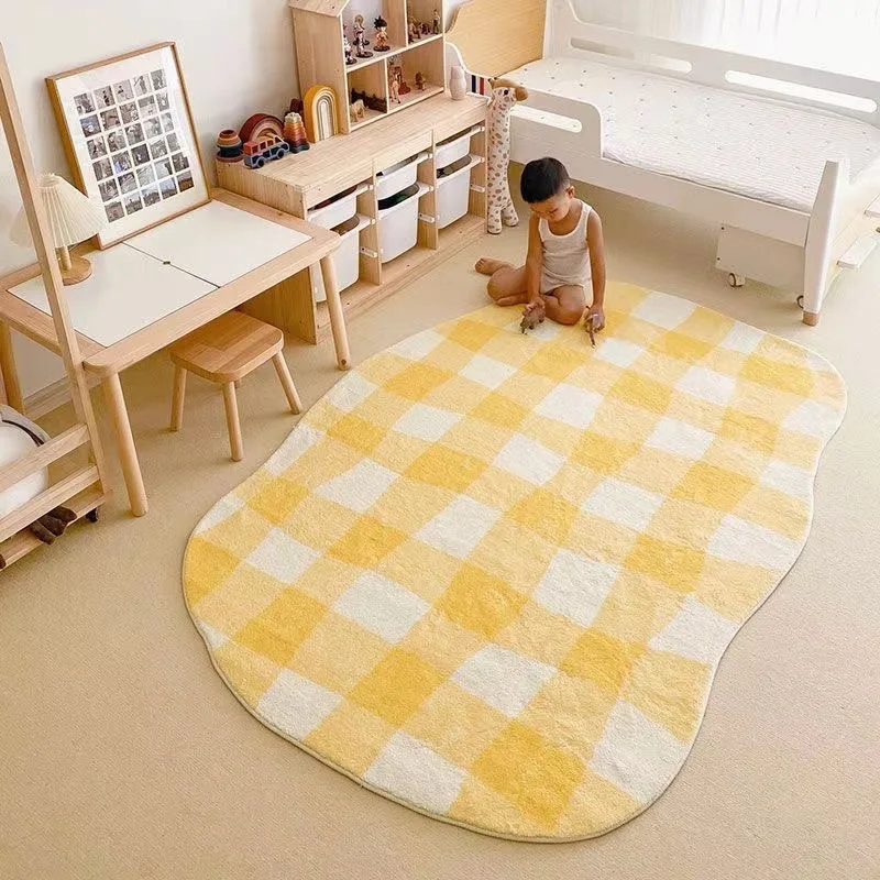 Ins Irregular Shaped Living Room Carpet Gradient Rugs For Bedroom Large Area Fluffy Soft Floor Mat Home Decoration Washable Rug