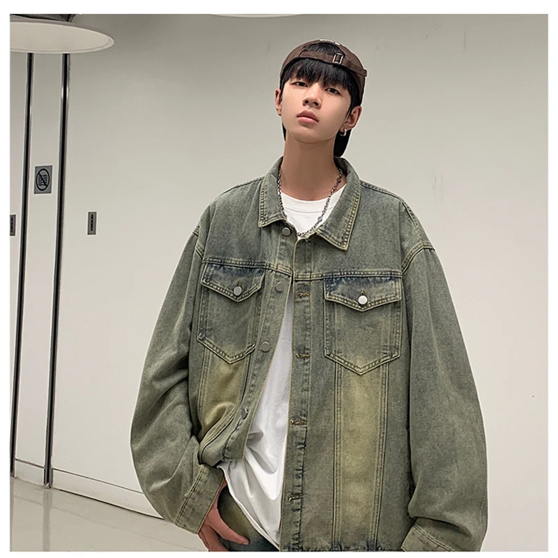 Autumn Men American Fashion Motorcycle Vintage Jeans Jackets Hommes Slim Fit Cotton Hip Hop Casual High Street Coats Streetwear