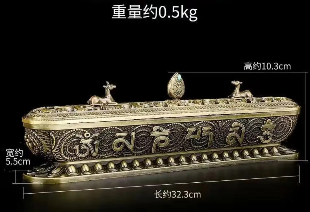 Sanskrit Incense Stick Burner Alloy Incense burner Indoor Golden Meditation Engraving Temples Smoke Supply Furnace Ornaments
