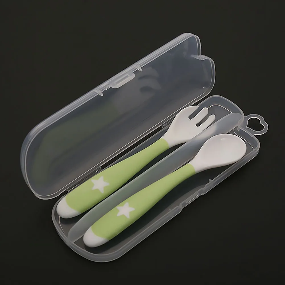 5Pcs Baby Spoon Storage Box Plastic Dustproof Durable Double Holder Organizer Convenient for Travel Picnic Home