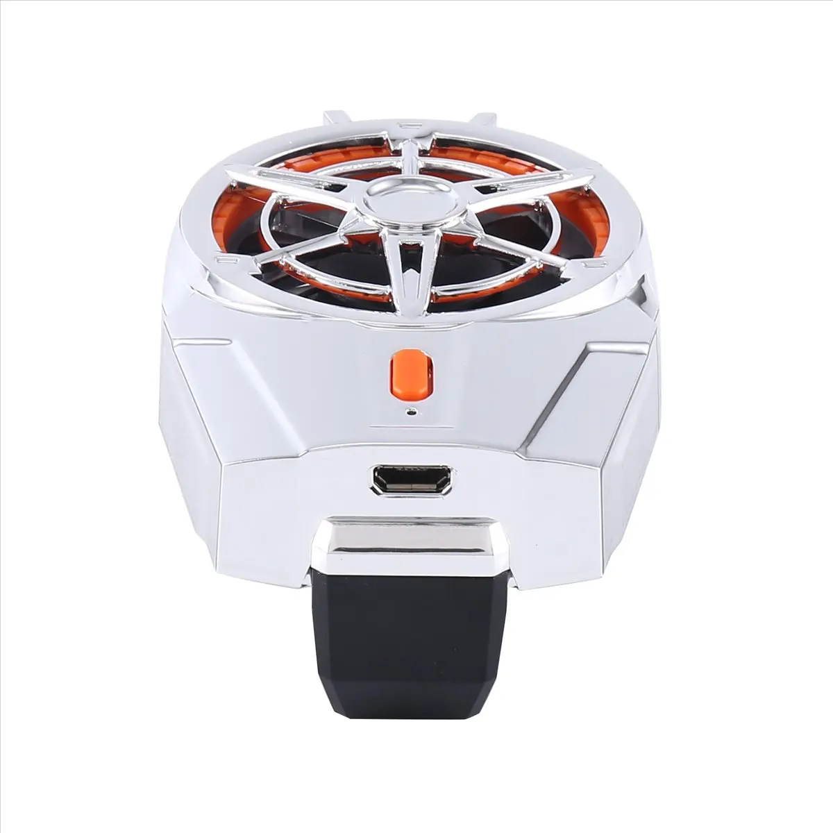 *ONE DAY Universal Mini Mobile Phone Cooling Fan Radiator Turbo Hurricane Game Cool Heat Sink Battery Model,Electroplated Silver