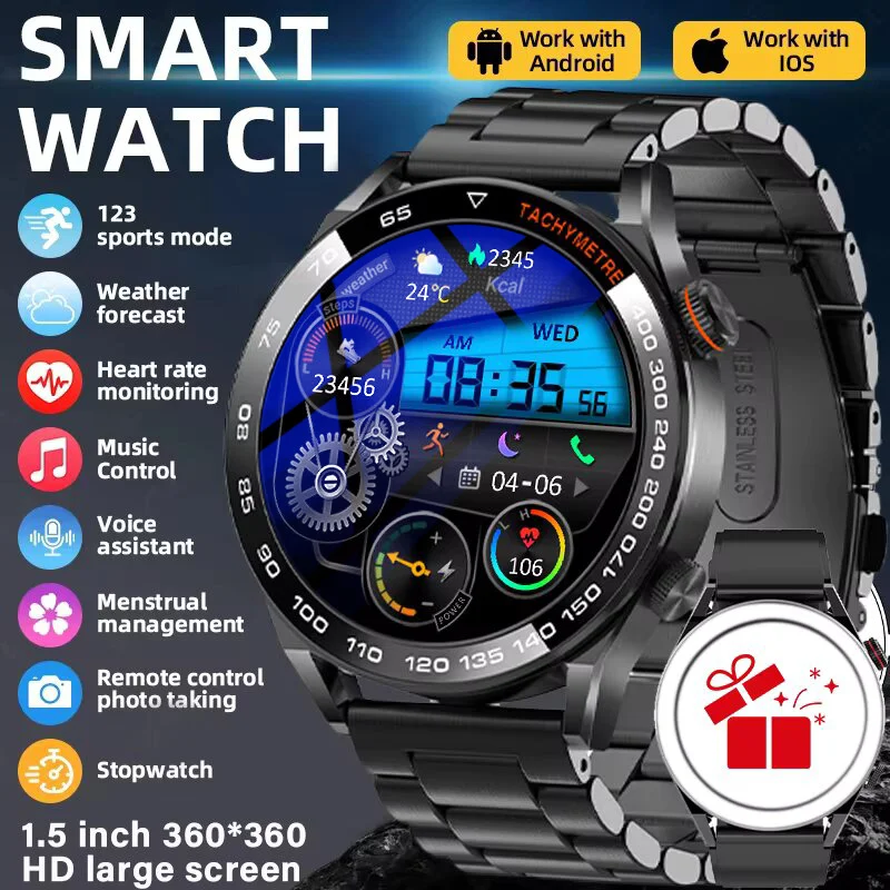 새로운 스마트 시계 남성 풀 터치 스크린 블루투스 통화 여성 Smartwatch 스포츠 활동 피트니스 방수 시계 안드로이드 iOS