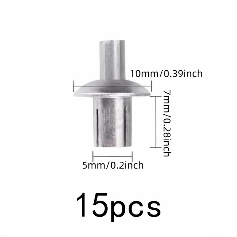 15 pcs 5*7mm Metal Drive Fasteners, Rust Resistant Metal and No Special Tools Required, ideal for Machinery Fastening