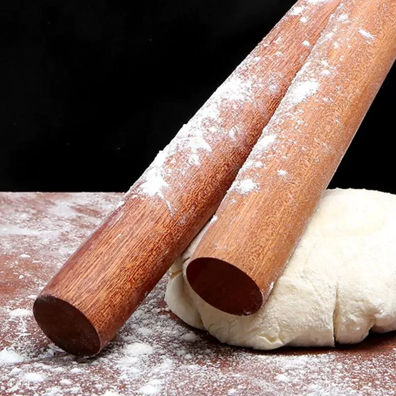 Solid Wood Rolling Pin Ebony Dough Roller Bakery Accessories Baking Tools Dumpling Skin Crust Special Extended Commercial