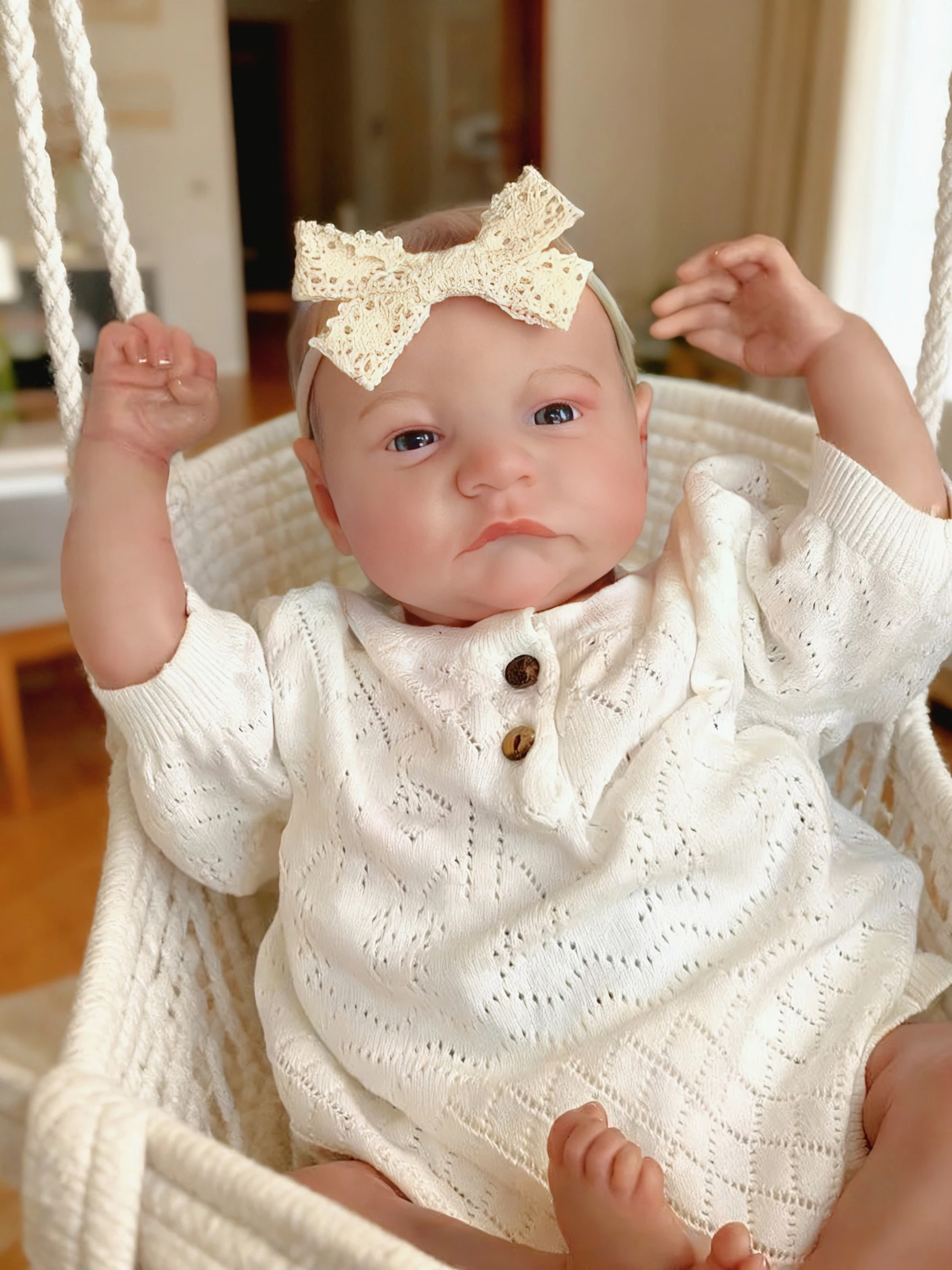 NPK 19inch Levi Awake Newborn Reborn Baby Doll - 3D Skin with Visible Veins Collectible Art Doll Already Painted Finished