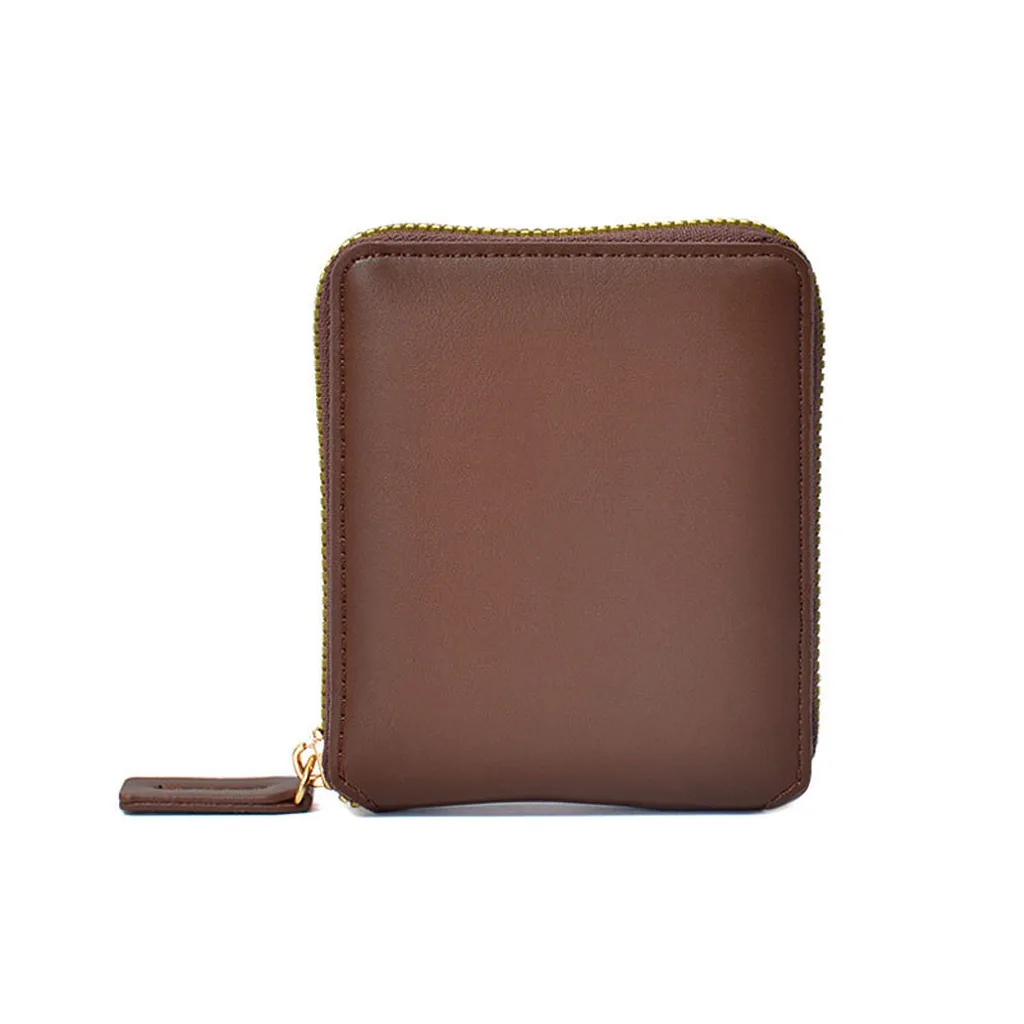 Women's Short Wallet PU Leather Zipper Coin Purse Multi-Card Holder Compact Trifold Clutch Mini Wallet Portable Organizer