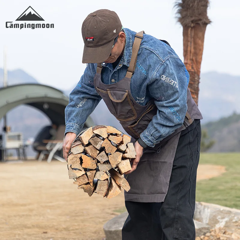 

CAMPINGMOON WORK-1 Мужской рабочий комбинезон из 100% хлопка, ветрозащитный, с множеством карманов, для кофейни, активного отдыха и кемпинга