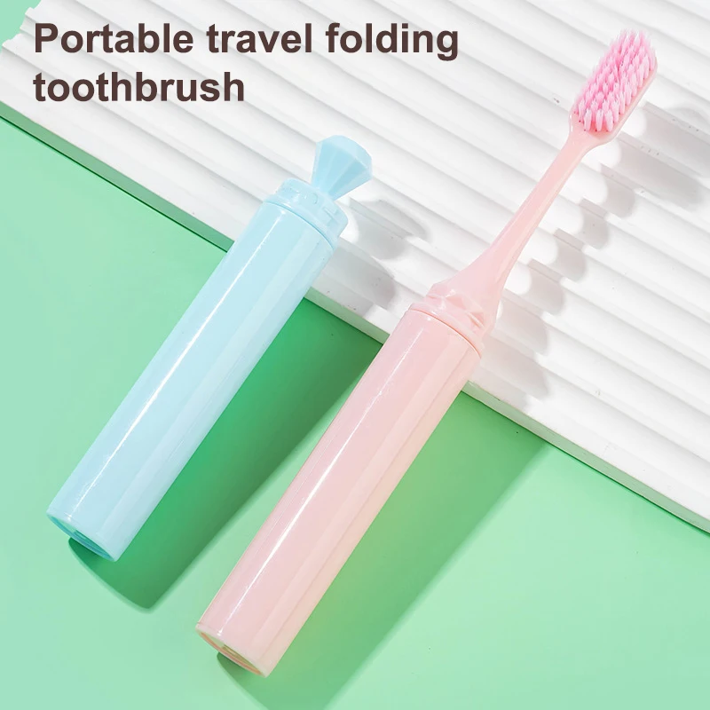 3Pcs Small Dental Brush Adult Soft Toothbrush Candy Colors Cleaning Tooth Travel Toothbrush Foldable Portable