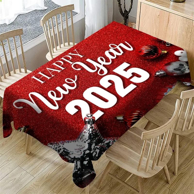 2025 New Year Table Decoration Tablecloth Kitchen Restaurant Tablecloth Home Holiday Party Decoration Atmosphere Accessories