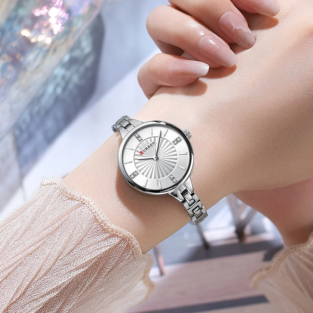 CURREN Luxury Woman Wristwatch Elegant Waterproof Stainless Steel Watch for Ladies Dress Diamond Quartz Women\'s Watches Reloj