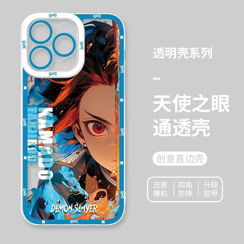 Anime Demons Slayers Phone Case for IPhone 16 15 14 13 12 11 Mini Pro Max X XR XSMax 7 8 Plus Transparent Soft TPU Back Cover