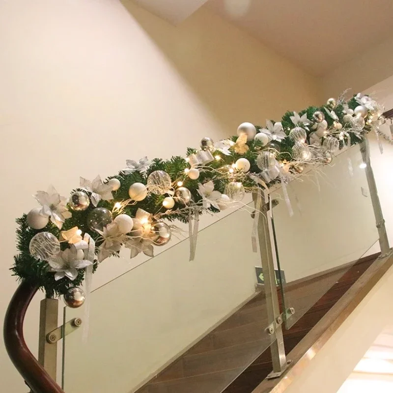 Christmas decorations 2.7 meters Christmas rattan rattan wreath wreath door hanging hotel window escalator pendant