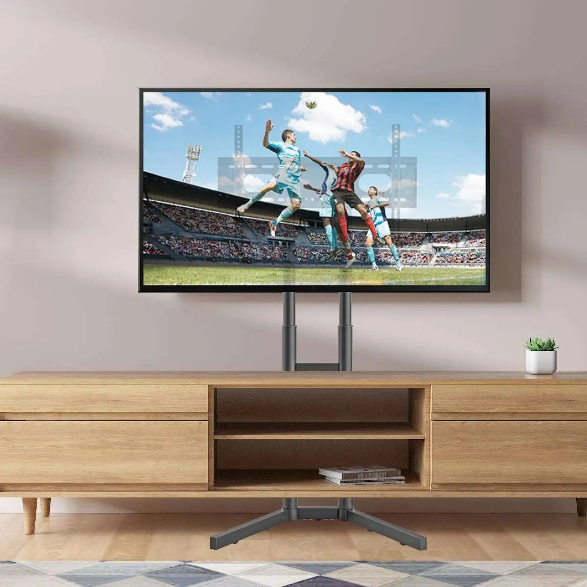 TV Floor Stand Against The Wall for 32-70 Inch TVs LED LCD Screens Height Adjustable TV Cart