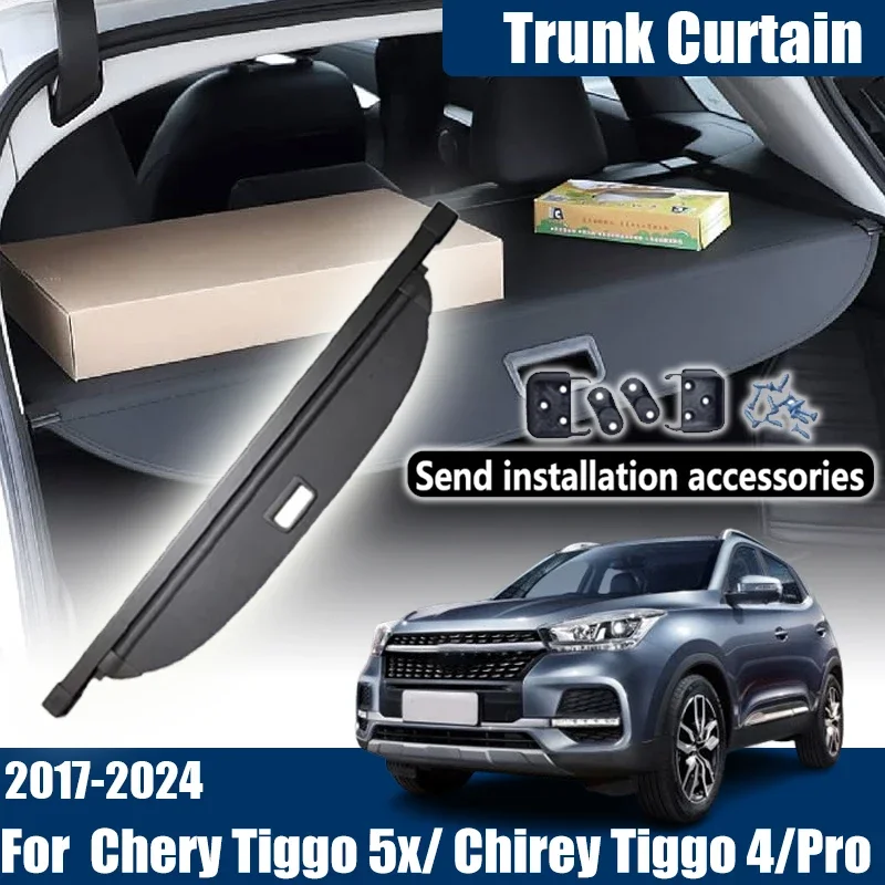 For Chirey Tiggo 4 Pro 2024 Accessories Chery Tiggo 5x MVM X55 X55 Pro 2017-2023 Car Trunk Cargo Cover Trunk Storage Partition