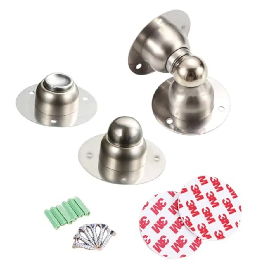 

Door Stopper, 2 Packs Mini Magnetic Door Stop for Heavy Duty Door, Ultra-Short Soft Catch Door Stop to Hold Keep Door Open Secu