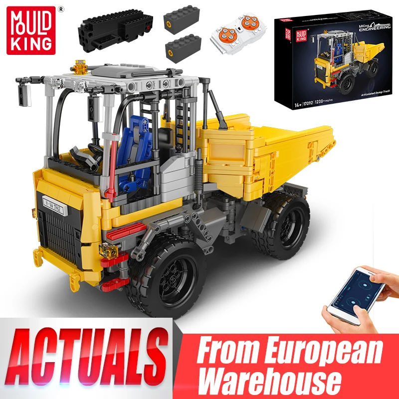 Camion benne articulé télécommandé Mould King 17092, jouet technique en blocs de construction, cadeau de Noël pour enfants