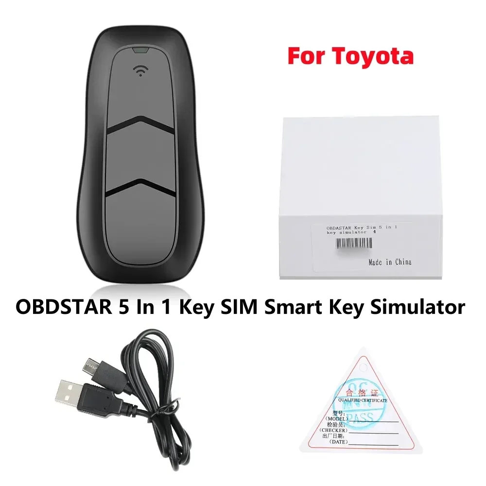 In Stock OBDSTAR Key SIM 5 in 1 Smart Key Simulator for Toyota 4D and H Chip Work with X300 DP Plus/X300 Pro4/Key Master 5