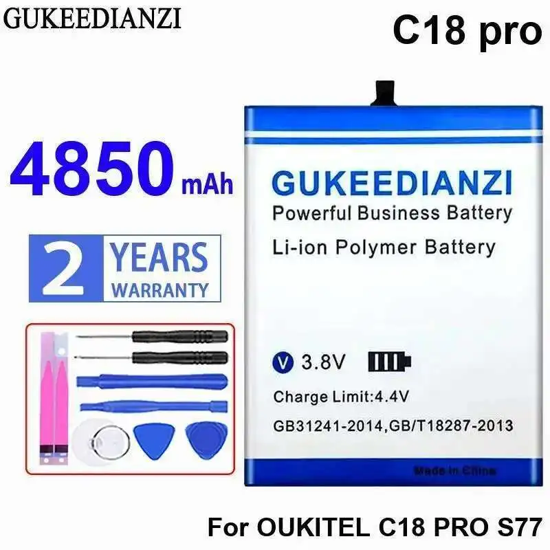 

Аккумулятор мобильного телефона 4850 мАч для Oukitel C18 Pro S77, большой емкости, прочный