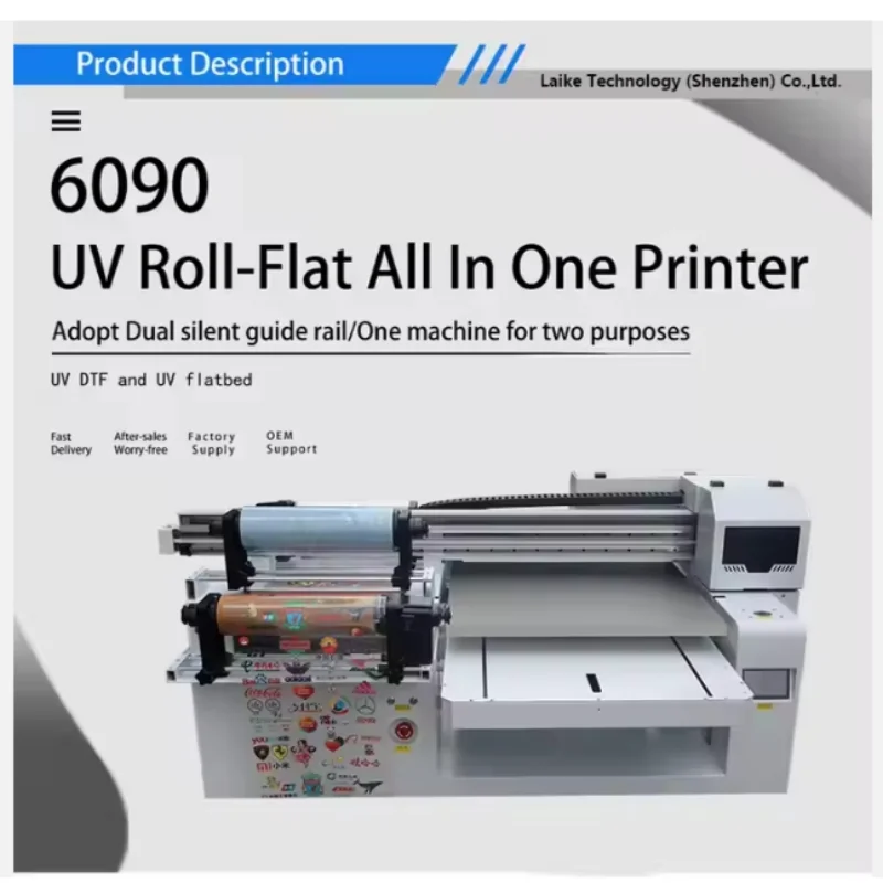 Oem 6090  Printer High Quality 6090 Uv Dtf Printer with Laminator with  I3200-U1 HD Printheads for  Film Printing
