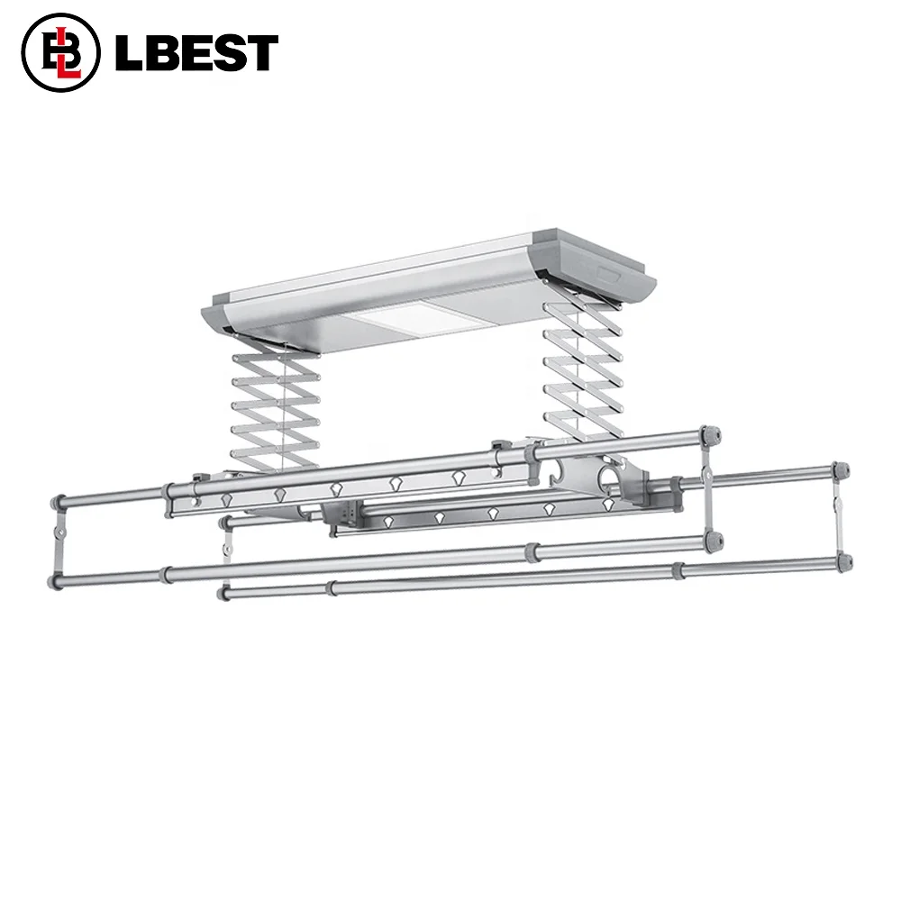 Smart Home Automation Coat Rack Wall Mounted Drying Clothes Rack Heated Clothes Hanging Rack With Lighten