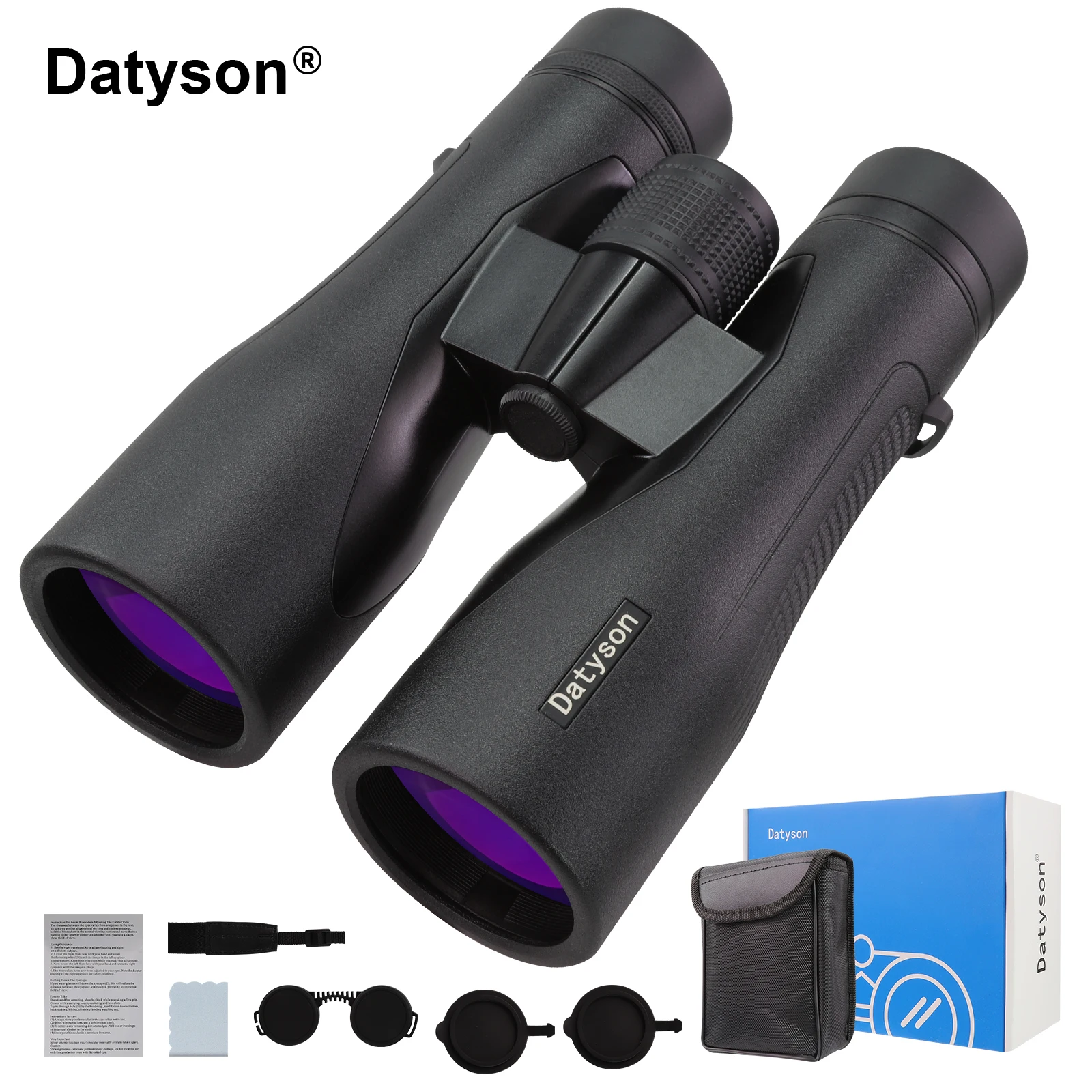 Datyson 10X50 Schwarzes Fernglas - HD Optische Linsen, Geeignet für Wandern / Vogelbeobachtung / Camping