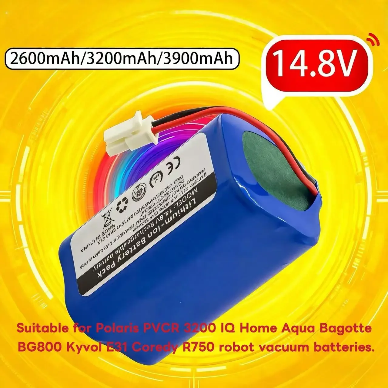 

Аккумулятор 14.8V 2600mAh/3900mAh для робота-пылесоса Polaris PVCR 3200 IQ Home Aqua Bagotte BG800 KyvolE31 Coredy R750