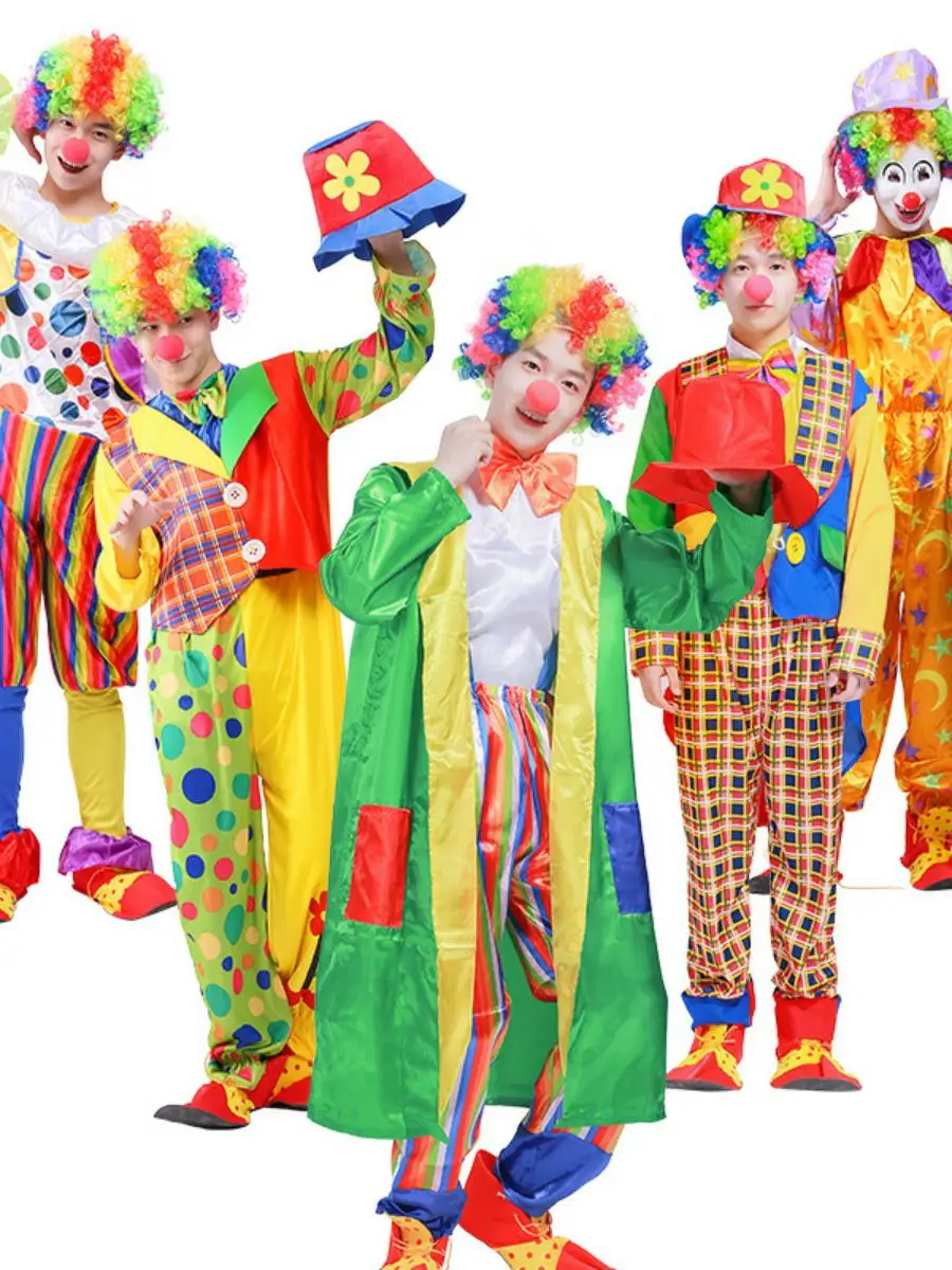 Neues Halloween-Kostüm für Erwachsene, Clown-Outfit, für Herren und Damen, Zirkus-Performance-Kostüm, Festival-Performance, Dr up
