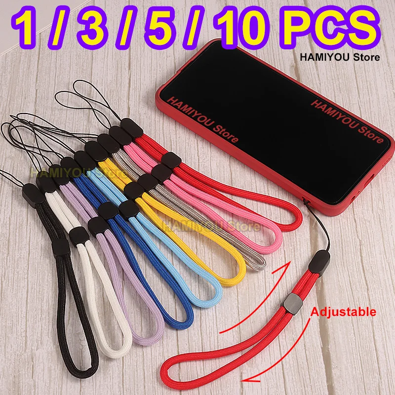 Red Adjustable Mobile phone Strap / Color Wrist Lanyard for USB Flash Drives Keys Keychains Camera Key For Samsung XIAOMI iPhone