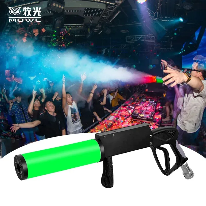 MOWL DJ Equipment DMX Co2 Jet Spray Machine RGB LED Co2 Smoke Fog DJ Gun for Wedding Disco Nightclub Party