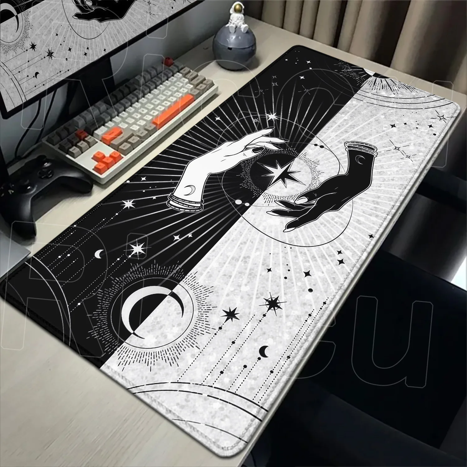 

HD Magic Tarot Card Mouse Pad Black PC Gamer expand Desk Mat XXL MousePad Kawaii Accessories Carpet Home Office Setup DeskMats