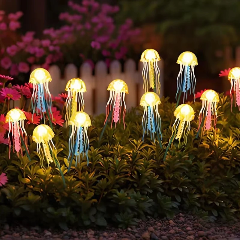 Outdoor Solar Garden Lights Leds Waterproof Solar Powered Jellyfish Lights For Outside Yard Pathway Lawn Decorations