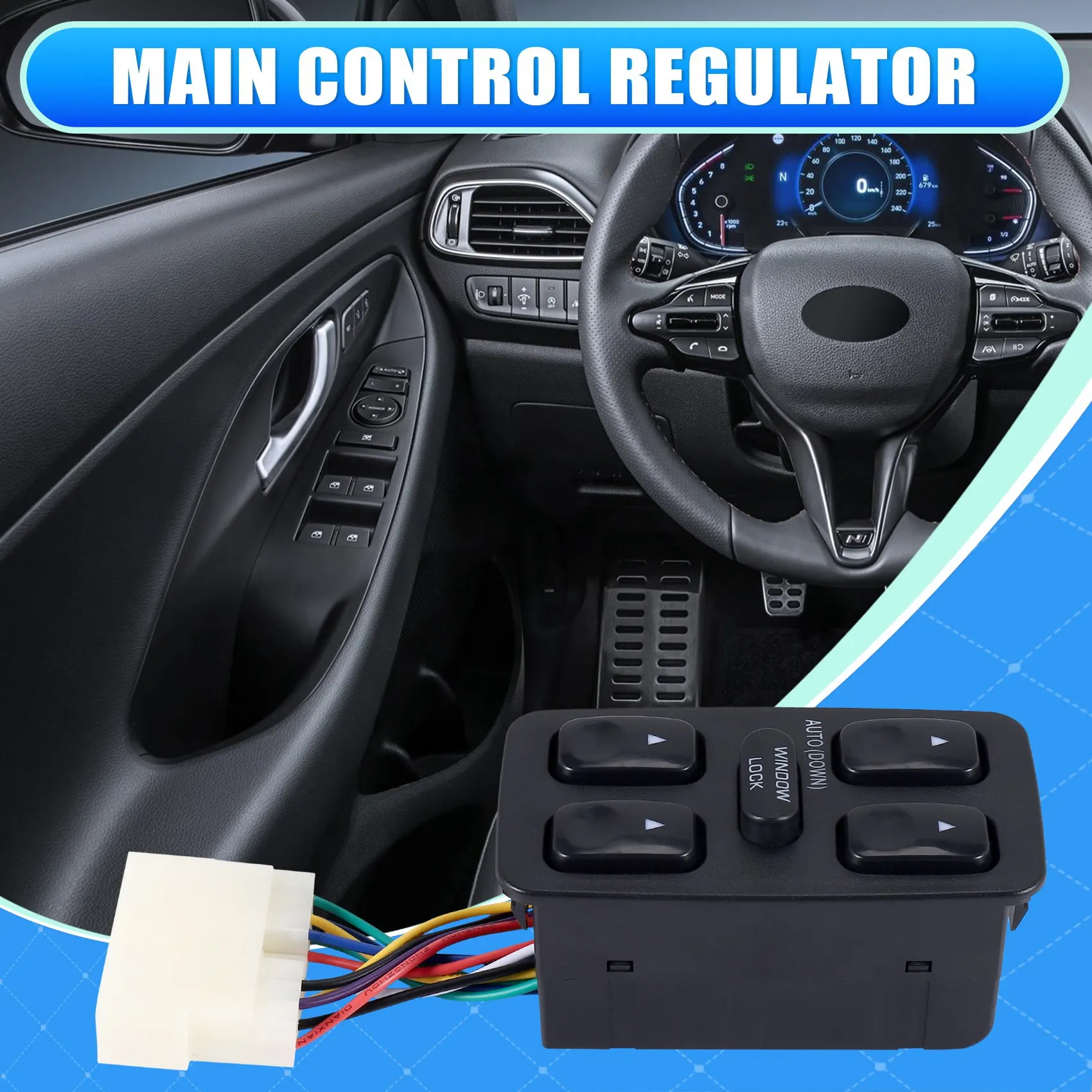 Front Left Driver Side Electric Power Master Window Switch 9357028001 For 1992-1994 Elantra Galloper 93570-28001-A08Q