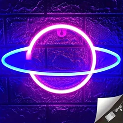 1pc Planet Neon Sign Light LED Neon Wall Sign Lighting Wall Decor With Battery And USB Powered Bedroom Party Decor Light