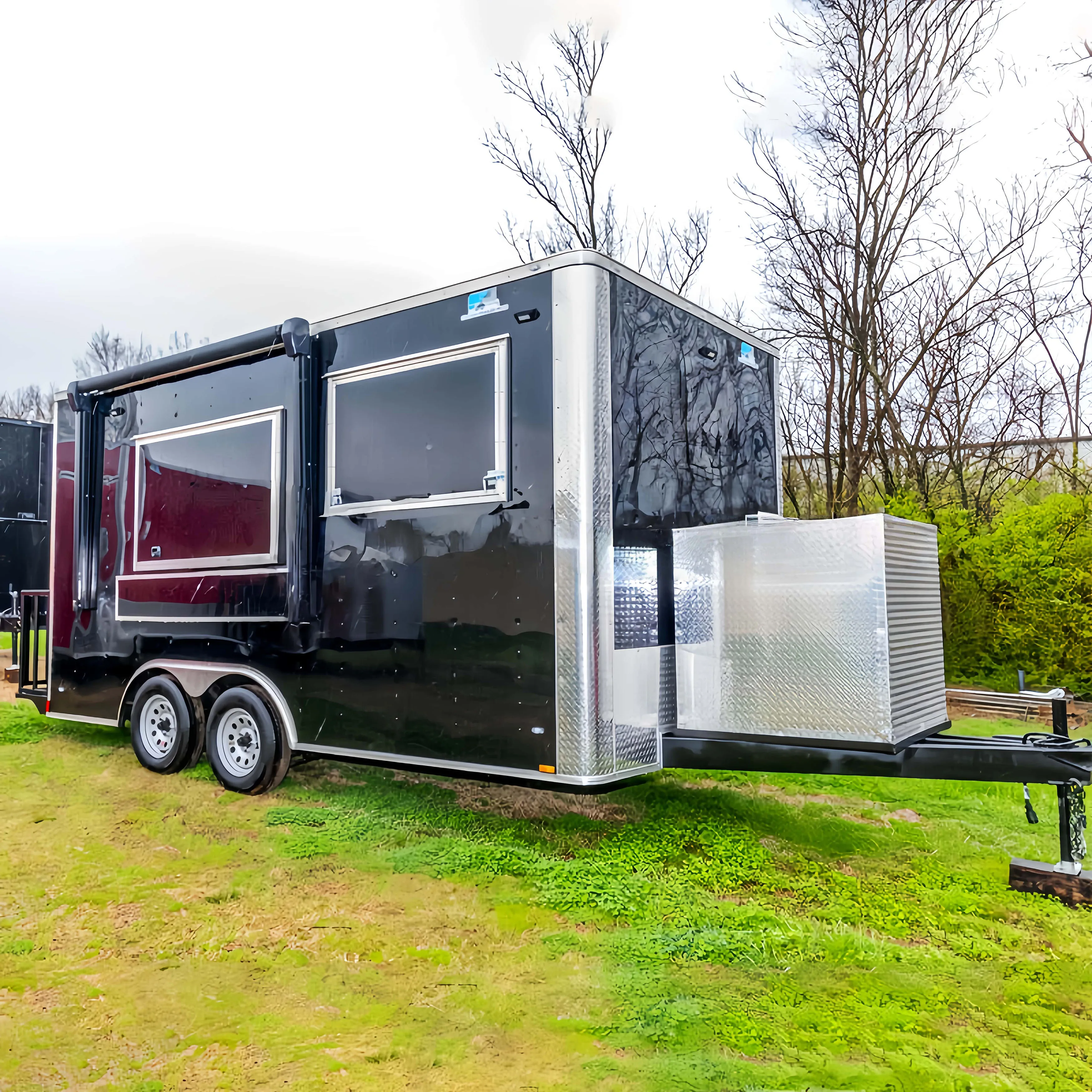 

Mobile Food Truck Trailer Portable Food Trailer with Full Kitchen Coffee Bar Street Fast Food Car