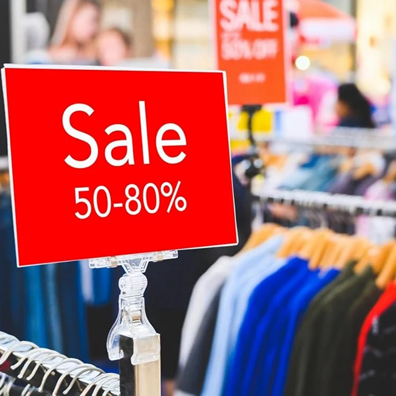 مقاطع إشارة واضحة للعرض ، حامل اللافتات ، سعر البلاستيك ، علامة التسمية ، مشابك الأكريليك ، البيع بالتجزئة ، 30 *