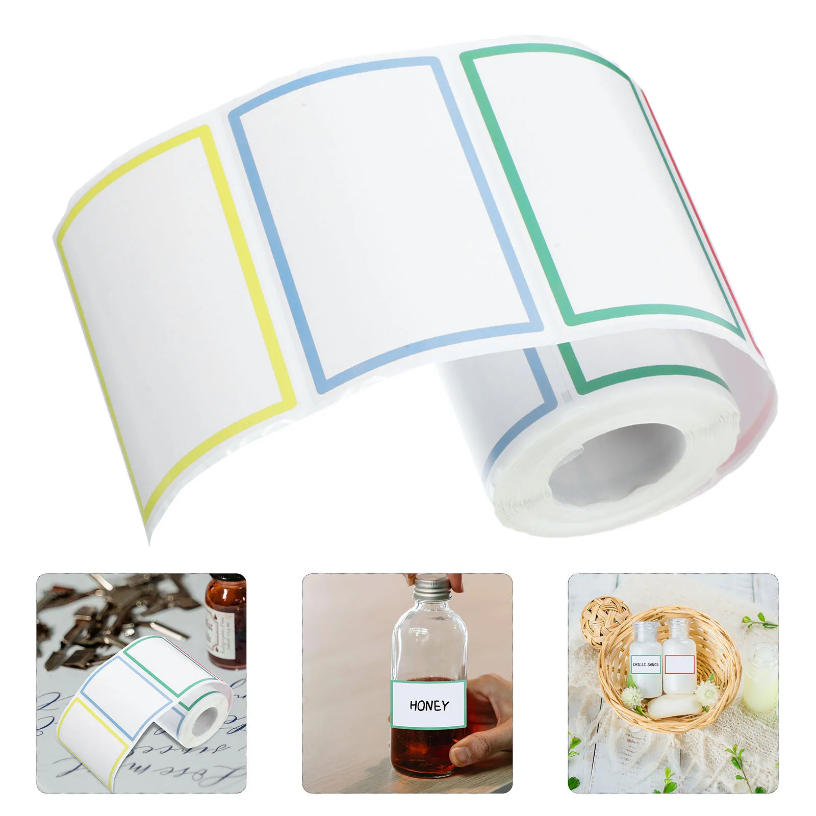 لفة ملصقات علامات الاسم الفارغة حجم صغير سهل قشر لصق لا بقايا فرز ملصقات للتسمية للهدايا اسم العلامات لفة لاصقة #2