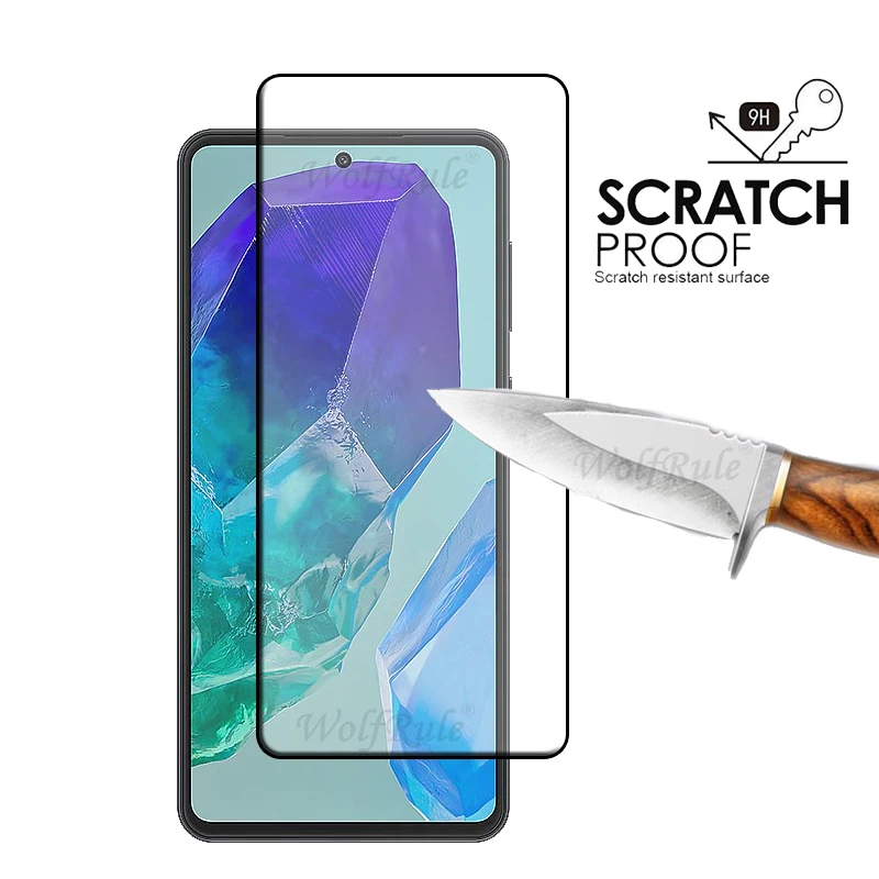 6-In-1 Voor Samsung M55 Glas Samsung Galaxy M55 5G Gehard Glas Full Cover Lijm 9H Screen Protector Samsung M55 5G Lens Glas