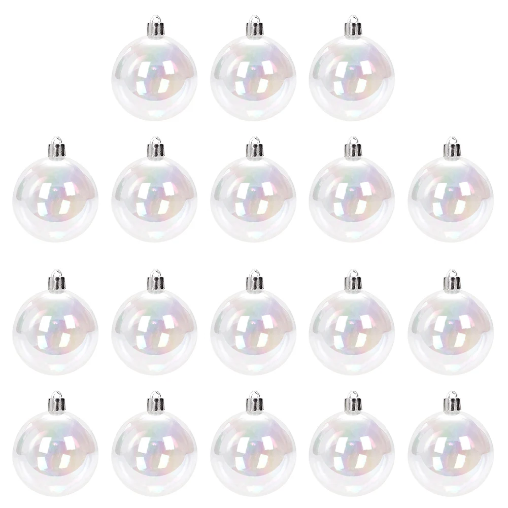Conjunto de bolas de ornamento de plástico iridescentes de 18 peças para Halloween e Natal com refração de luz e efeitos de bolha