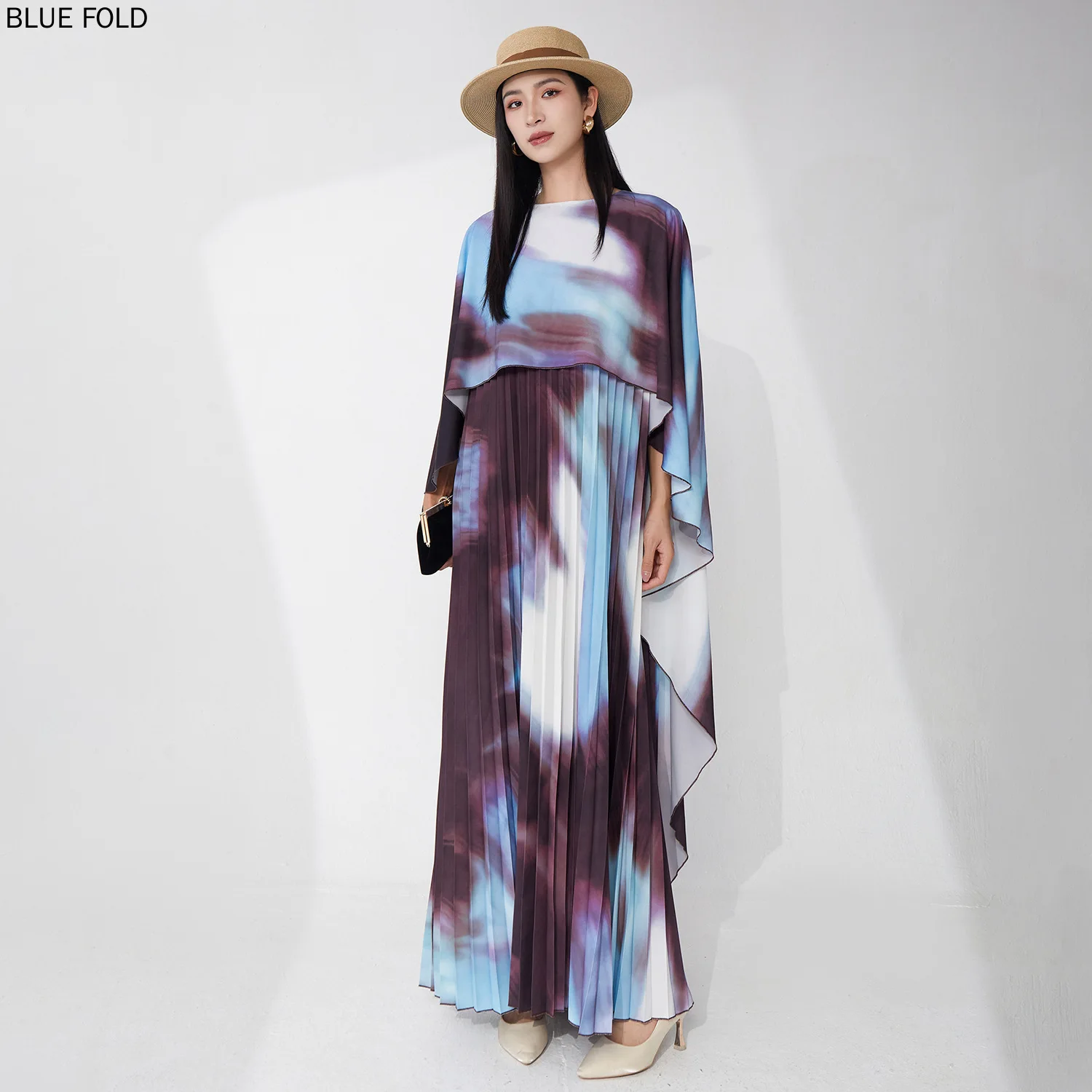 

Miyake PLEATS Dress 2025 Summer Hit Fashion Shawl One-piece Irregular and Elegant Long Dress