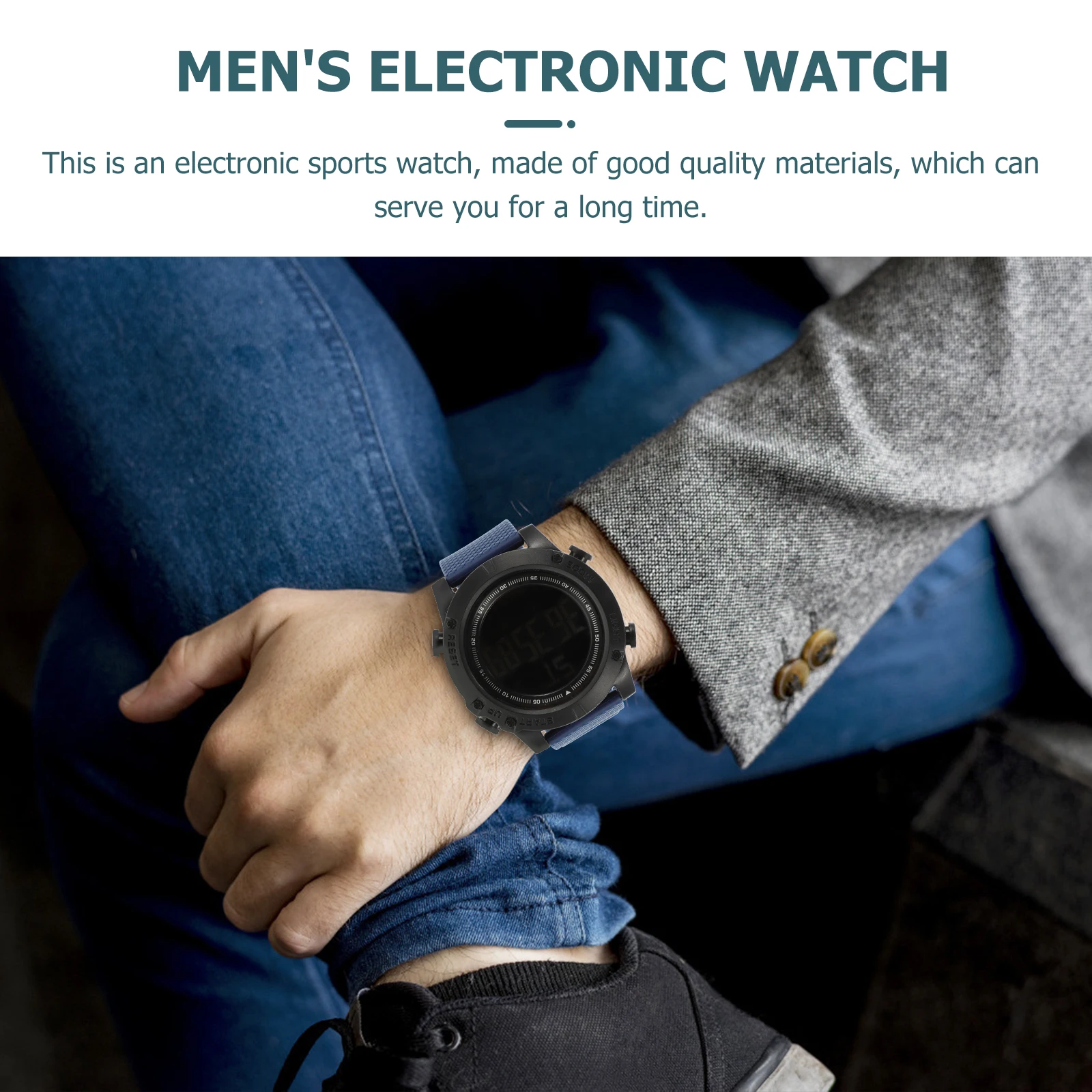 

Luminous Digital Wristwatch Multi-Functional Waterproof Electronic Watch Adjustable Strap Simple Business Sports Watch For