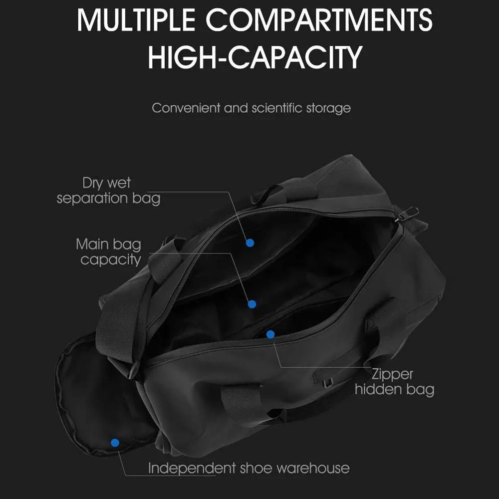 

Ткань высокой плотности, унисекс, дорожная сумка с отделением для сухого и влажного воздуха, однотонная сумка с защитой от брызг воды, многофункциональный полиэстер