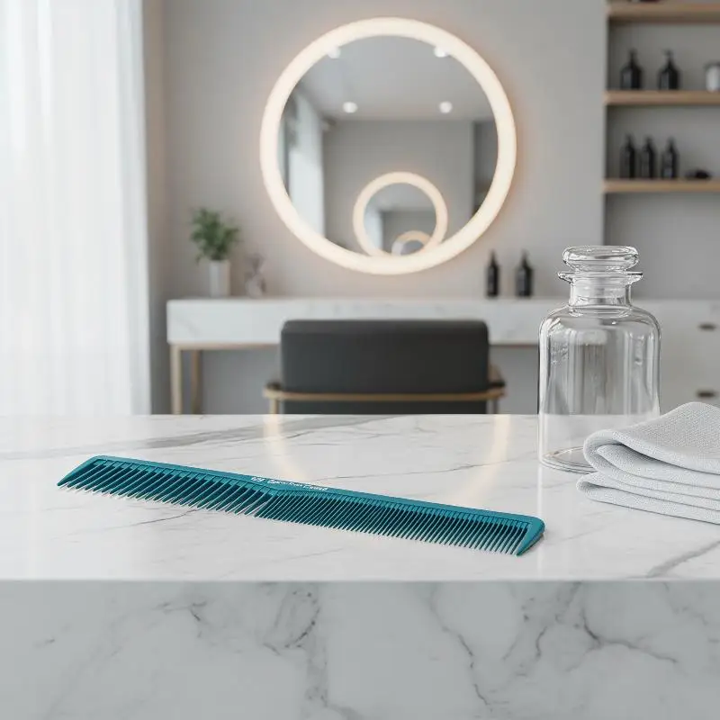 Anti-Static Fine Tooth Flat Head Hair Cutting Comb Professional Barber Grade Heat Resistant for Salon Home Hair Styling