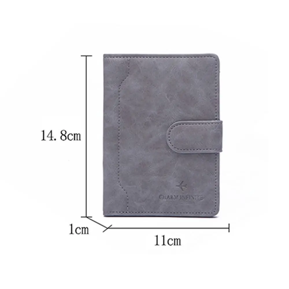 Multi-Function PU Leather Buckle ID Bank Card Holder Travel Accessories Bag Wallet Case RFID Business Passport Covers