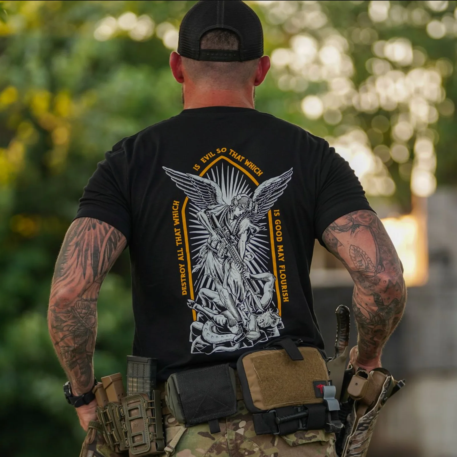 Saint Savage Tacticians Military Tactical Trend Brand Graphic T-Shirt Cotton Men Women Streetwear Tee