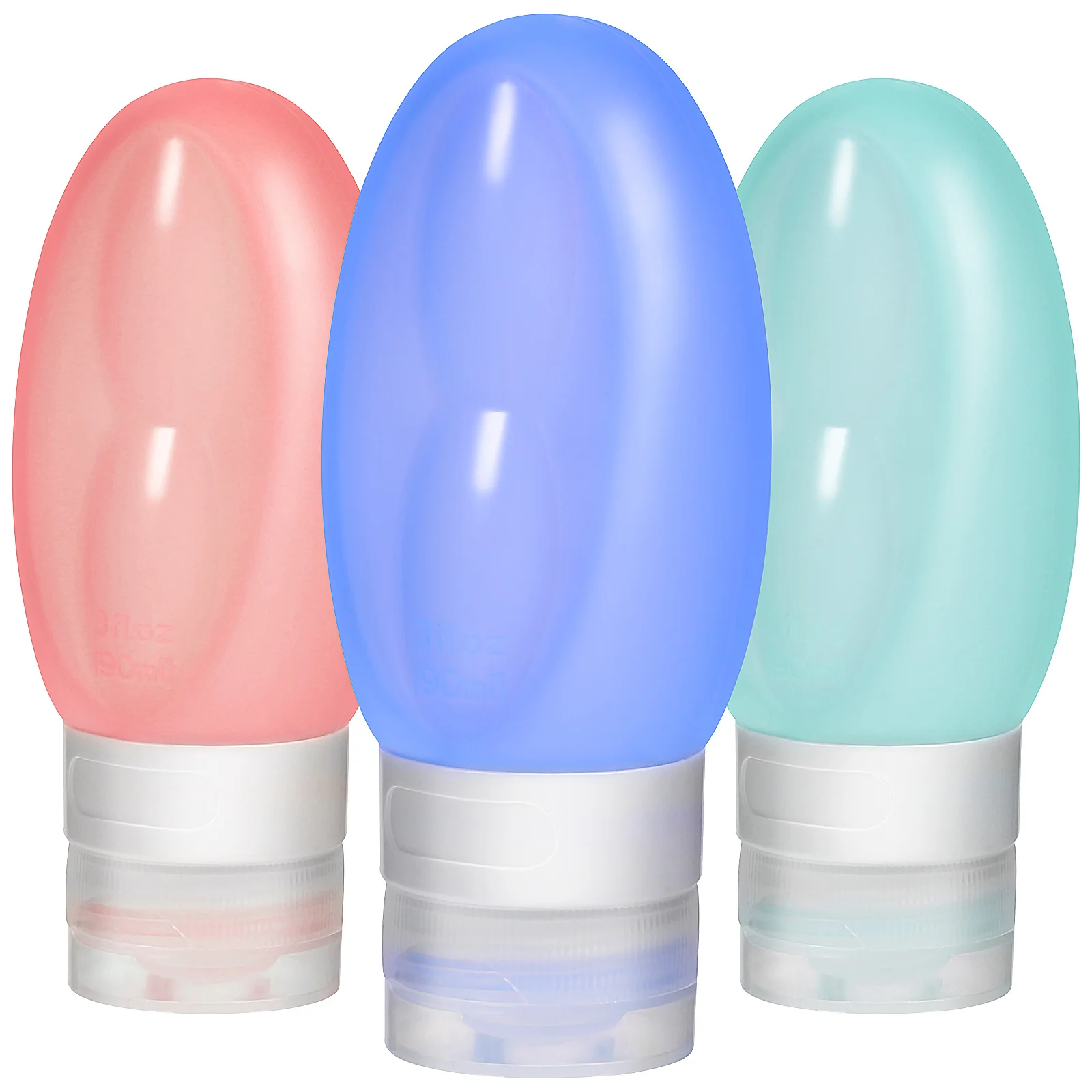 3 قطع من زجاجات السفر الفارغة من السيليكون مع أغطية حاويات موزع محمولة لمنتجات العناية بالبشرة والوجه #4