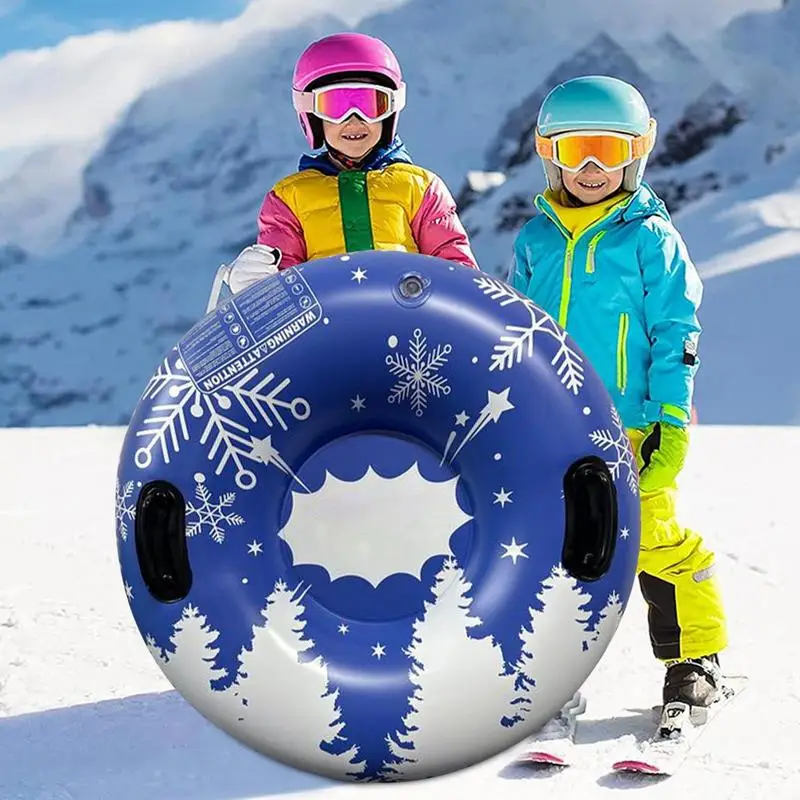 Snow Tubes for Sledding Heavy Duty Kids Inflatable Snow Tube Pvc Thickened Heavy Duty Sleds for Winter Cold-Resistant 35.4 Inch