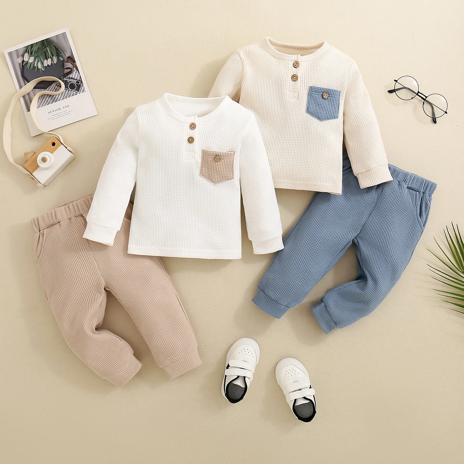 

2 шт., Детские рубашки-поло с длинным рукавом