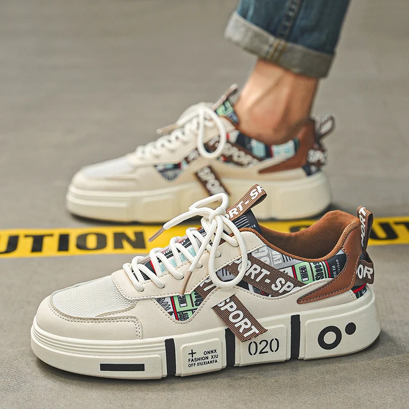 

​ 2025 Модные мужские туфли для скейтбординга — крутой уличный стиль, американский дизайн в стиле ретро, толстая подошва, повседневные и многофункциональные