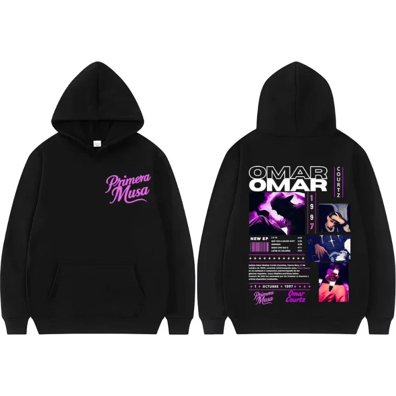 

Omar Courtz Primera Musa Album Tour Graphic Hoodies Men Women Oversized Vintage Hip Hop Punk Hoodie Casual Sweatshirt Streetwear