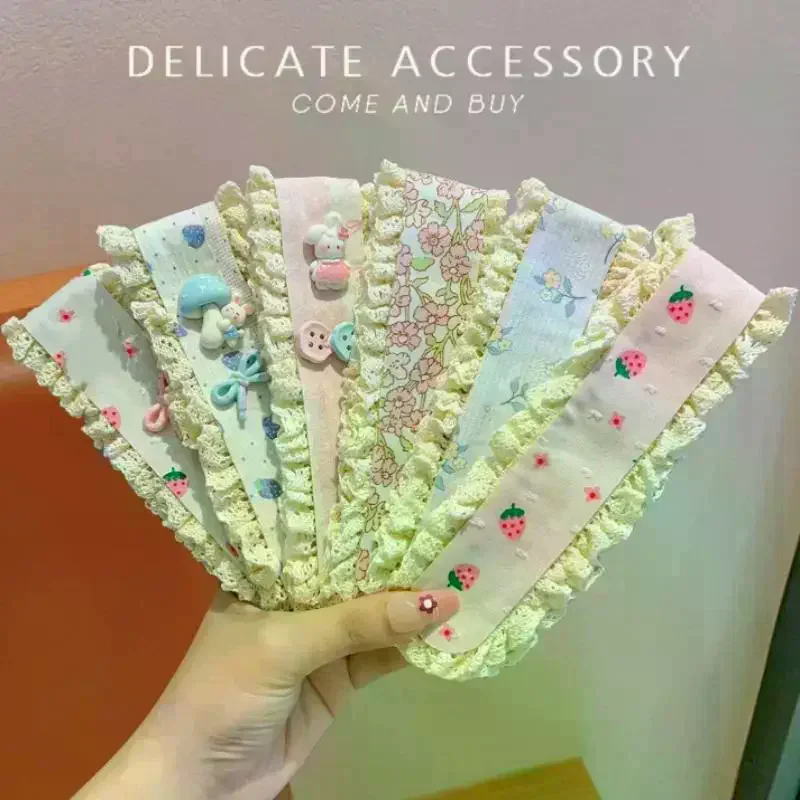 /HTF/Girl Broken Hair Bangs Floral Sticker Headband Girl Headgear Hair Band For Washing Face Hair Accessories Children